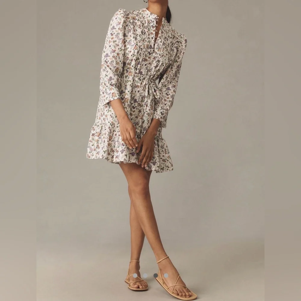 Anthropologie English Factory Long Sleeve Pintuck Smocked Dress NWT!* - Picture 6 of 16